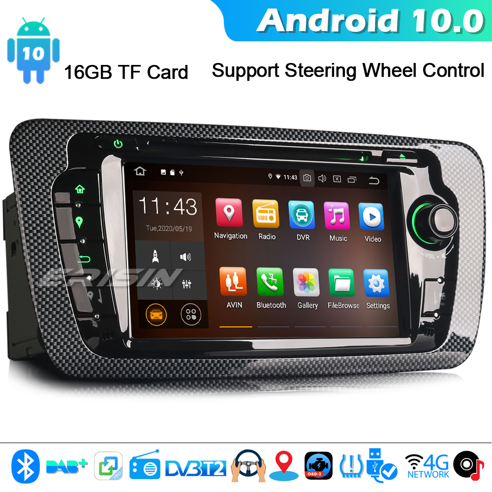 Wifi Dvd 8 núcleos Android 10 AUTO ESTÉREO SAT NAV Para Seat Ibiza Gps CarPlay 4G DAB 